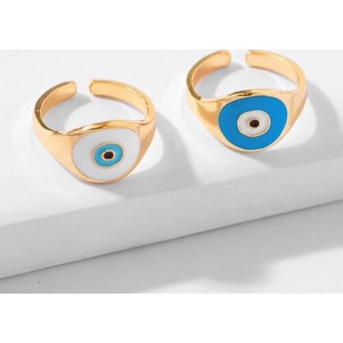 Lost Lady Eye Rings for Women Fashion Enamel Open Finger Ring Wholesale Jewelry Dropshipping Party Gifts Girl Accessories Bijoux
