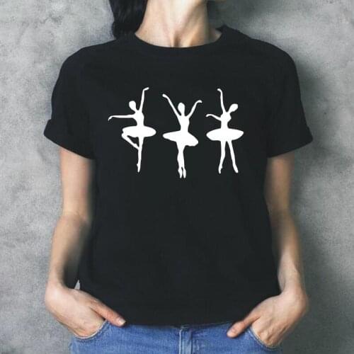 Fashion Summer Tee Shirt Femme Ballerina Printed Cotton Woman Tshirts Short Sleeve Casual Harajuku Shirt T Shirt Women Tops