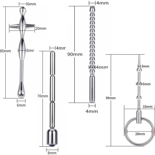 Male Metal Urethrale Dilatator Sounding Penis Plug Stainless Urethral Sound Dilator Catheter Anal Beads For Men Masturbations