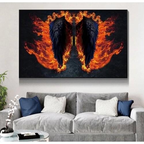 Nordic Abstract Angel Wings Posters Canvas Painting Poster and Prints Cuadros Wall Art Pictures for Living Room Decor
