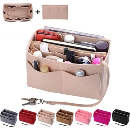Purse Organizer Insert, Felt Bag organizer with zipper, Handbag & Tote Shaper, Fit LV Speedy, Neverfull, Tote