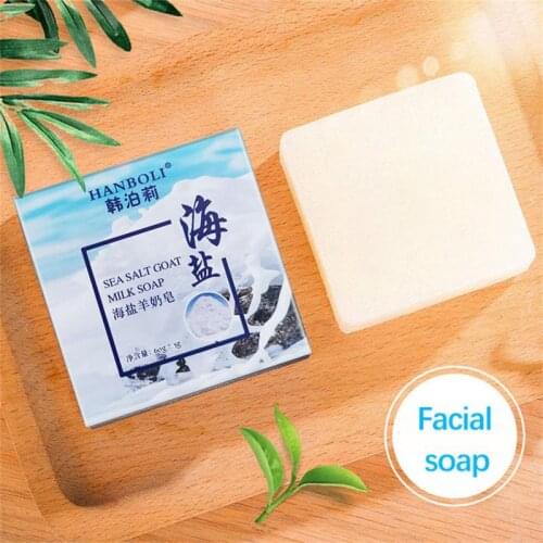 Whitening Makeup Remove Sea Salt Soap Remove Mites Washing Soap Goat Milk Moisturizing Reduce Skin Problems Cleansing Soap TSLM1