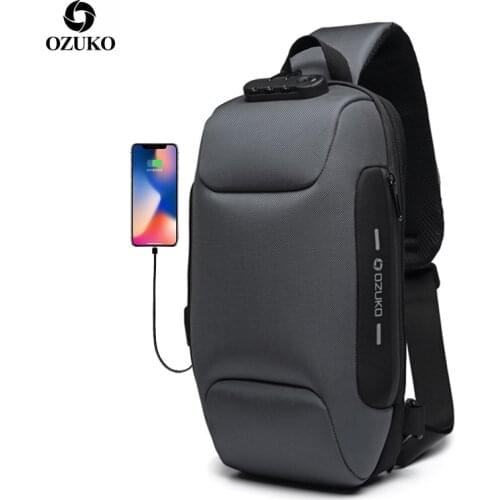 OZUKO 2019 New Multifunction Crossbody Bag for Men Anti-theft Shoulder Messenger Bags Male Waterproof Short Trip Chest Bag Pack
