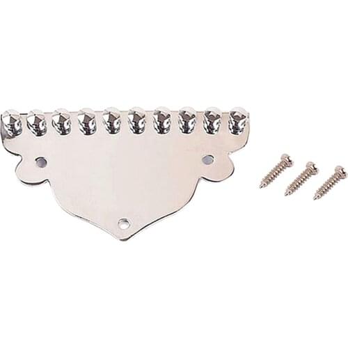 Mandolin Tailpiece Guitar Tailpiece Chrome Mandolin Guitar Tailpiece with Screws Instrument Replacement Accessory