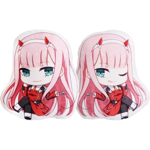 1pcs Anime Darling in the Franxx 02 Zero Two Cosplay Pillow Cute Double Different Printed Soft Plush Pillows
