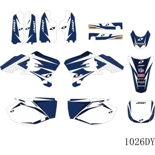 Full Graphics Decals Stickers Motorcycle Background Custom Number Name 3M For YAMAHA YZ250F YZ450F YZF 250 450 2003 2004 2005