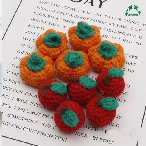 Pompoms cute Pumpkin Apple Soft Pompones 10pcs Crafts DIY Pom Poms Ball for girls Home Decor Sewing Supplies
