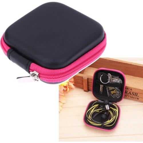 Portable Hard EVA Earphone Case Bluetooth Earbud Digital Cable Storage Box Carrying Zipper Pouch Bag SD Card Holder Organizer