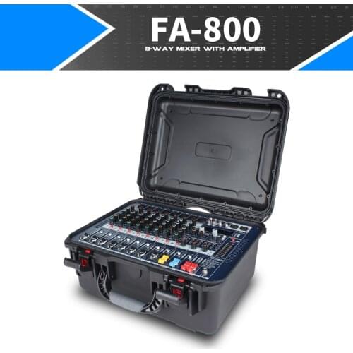 Professional 8-way mixer with power amplifier, high power outdoor performance with Bluetooth sound package