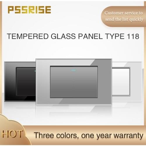 PSSRISE 118 1Gang switch on the wall, electrical material tempered glass panel with fluorescent indicator, one-year warranty G18