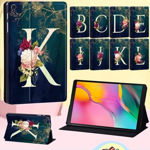 Folding Tablet Case for Samsung Galaxy Tab S Tab S5e Tab S6 10.5"/Tab S6 Lite 10.4"/Tab S7 11"- Letter Leather Stand Cover Case