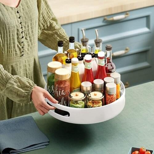 Steel Lazy Susans Organizer Rotating Spice Racks For Pantry Cabinet Cupboard Table With Turntable, 10 Inch