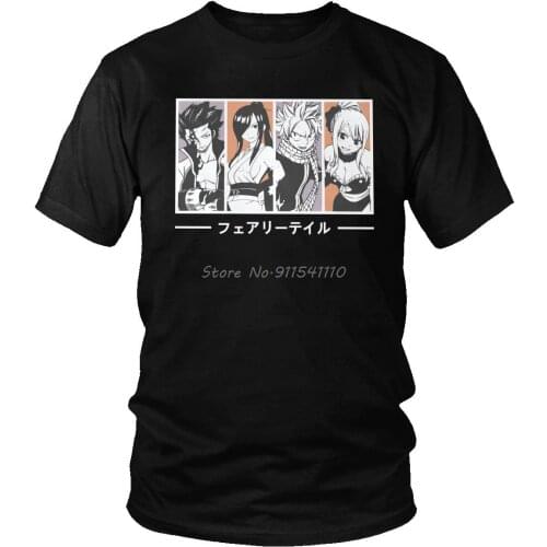 Supernatural Manga Anime Fairy Tail T Shirts Men Soft Cotton Natsu Dragneel Tee O-neck Short Sleeved Fashion T-shirt Clothing