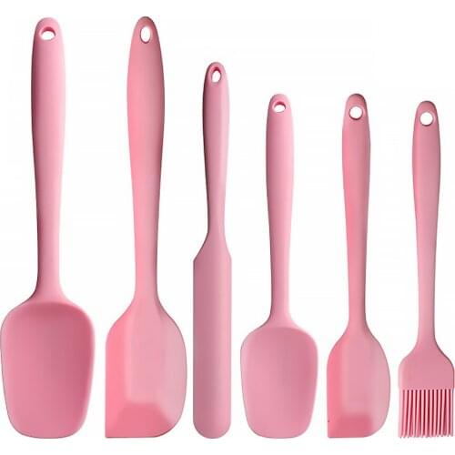 High Quality 6PCS/Set Food Grade Silicone Spatulas Cake Cream Scrapers Heat-Resistant Oil Brush Non-stick Baking Kitchen Utensil