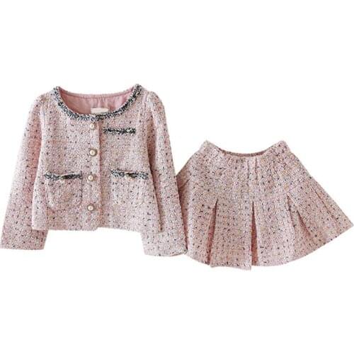 DFXD High Quality Spring Kids Clothes Girl Clothing Set Princess Full Sleeve Cardigan Coat Skirt Toddler 2-8Yrs Girls Outfits
