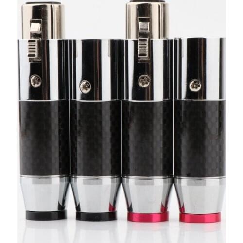 High Quality Hifi audio 4 pcs Carbon Fiber Silver plated XLR plugs connector