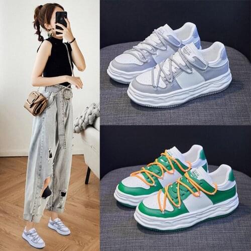 Korean version of the white shoes womens tide 2021 new Korean version of the thick-soled running shoes women