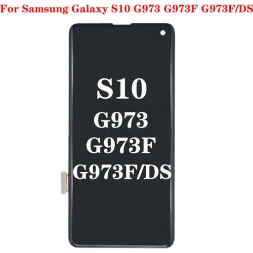SUPER AMOLED G930 LCD For Samsung Galaxy S10 LCD Display Touch Screen With Frame Digitizer Assembly For Galaxy S10 G973F/DS LCD