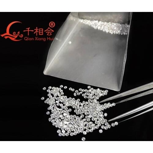 0.5CT per bag DF white color 0.9mm to 2.9mm small size synthetic moissanite round shape loose stone made by SIC