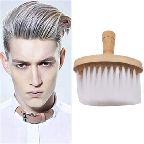 1Pcs Pro Wooden Handle Hair Cutting Hairdressing Stylist Salon Care Neck Duster Clean Broken Hair Brush Barbers Tools