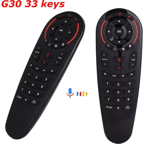 2.4G Gyroscope 33 Keys IR Learning G30S Wireless Smart Voice Remote Control G30 Mini Keyboard For X96 MAX Android Box VS G10S