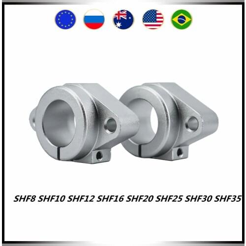 2pc/lot SHF8 SHF10 SHF12 SHF16 SHF20 SHF25 SHF30 SHF35 linear shaft rail shaft Side Blocks support bearing for CNC 3D printer