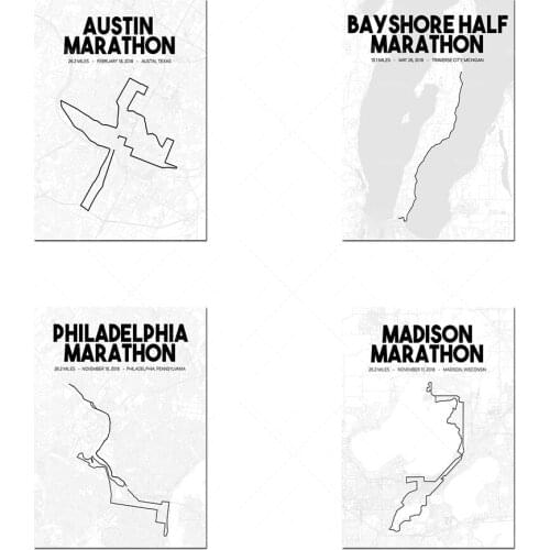 2018 bayshore-Philadelphia-Madison-Austin Marathon printable route, marathon map art, personalized marathon map, runner gifts, 2