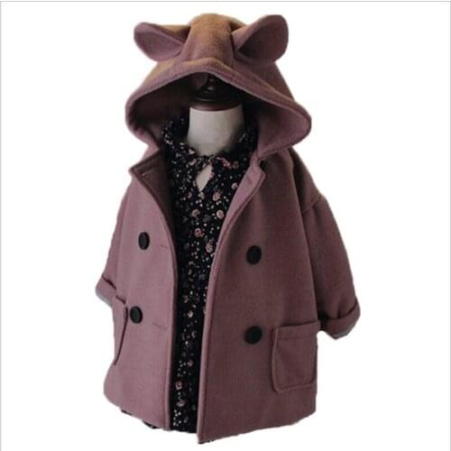 2019 Winter Casual Solid Girls Coat Fashion Long Sleeve Girls Trench Coat High Quality Childrens Jacket