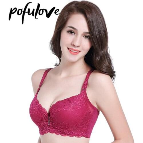 Women Plus Size Bra C D 36-44 Sexy Lace Bras with Underwire Gathered Thin Cup Big Chest Push Up Underwear Seamless Bralette New