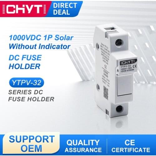 1P PV Photovoltaic Solar DC 1000V Fuse Holder For Solar System Protection YTPV-32 Without Indicator