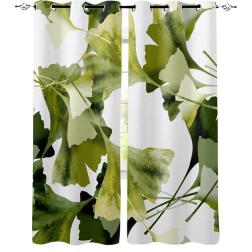Flowers Watercolor Painting Art Brown Retro Curtains for Living Room Bedroom Kitchen Home Supplies Ready-made Window Curtains