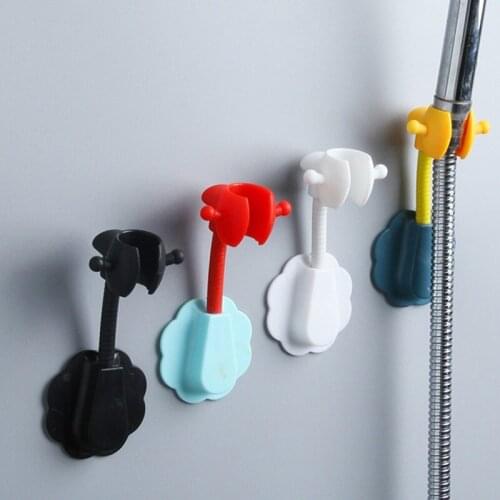 Shower Head Holder Adjustable Self-Adhesive Showerhead Bracket Wall Mount Bathroom Universal Hanging Hooks Hooks On The Wall