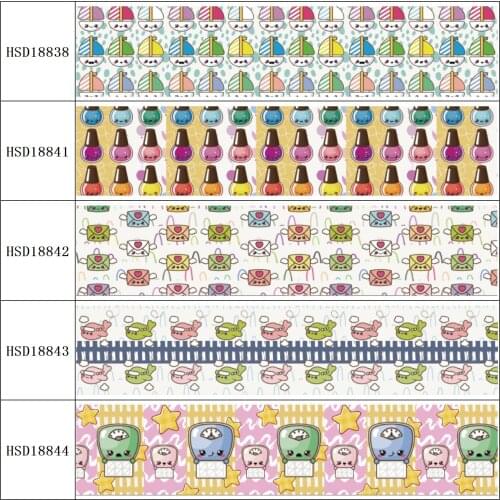 HSDRibbon free shipping 3" 75mm heat transfer printed hsd-design series Grosgrain Ribbon 50Yards/Roll