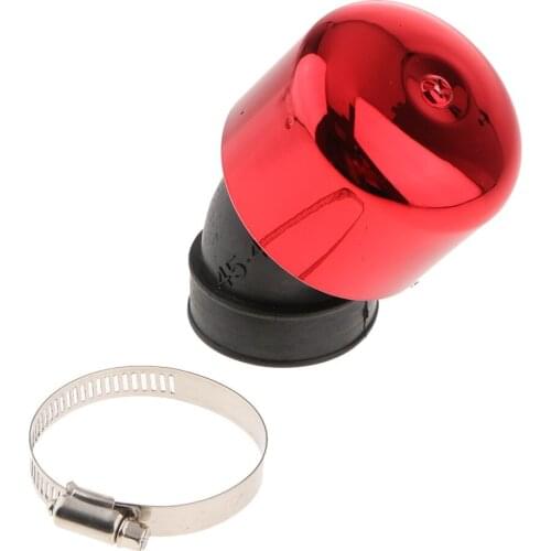 Red 42mm Motorcycle Air Filter Pod Cleaner Bent Angled for Yamaha Universal