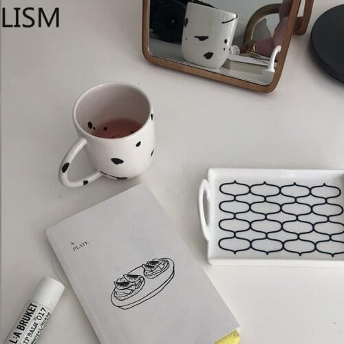 Cute White Coffee Travel Mug Ceramic Simple Breakfast Bubble Tea Couple Lovely Coffee Mugs Handmade Cow Coffee Cup Drinkware