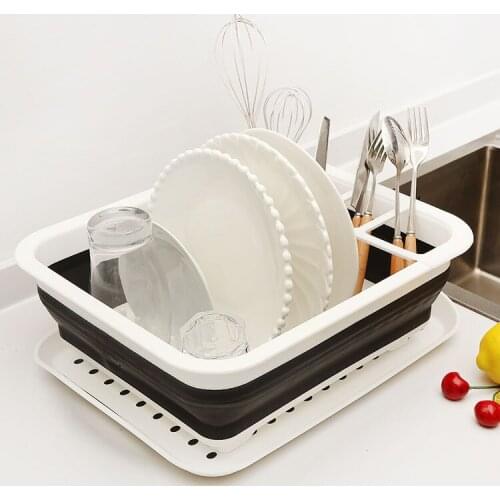 Kitchen Organizer Foldable Dish Rack Storage Holder Drainer Bowl Tableware Plate Portable Drying Rack Home Shelf Dinnerware