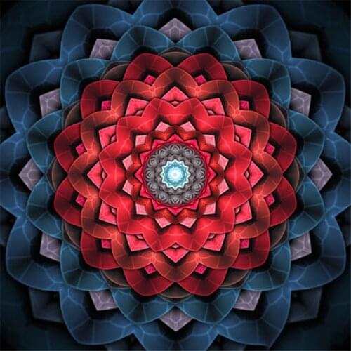 Mandala Religion Printed Water-Soluble Canvas 11CT Cross-Stitch DIY Embroidery Patterns DMC Threads Sewing Knitting Package