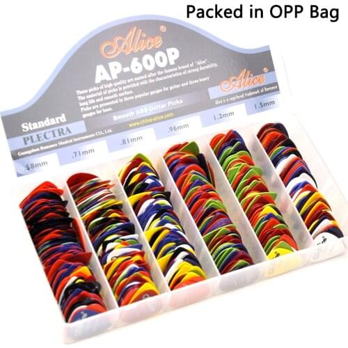 Lots of 100pcs Alice AP-P Smooth ABS Guitar Picks Assorted Colors 6 thicknesses