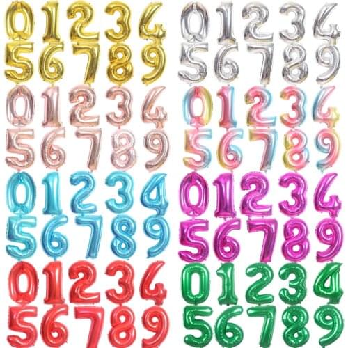 40 Inch Figure Digit Number Foil Balloons Birthday Wedding Party Gold Silver Star Pink Blue Inflatable Helium GasBalloon Ballons