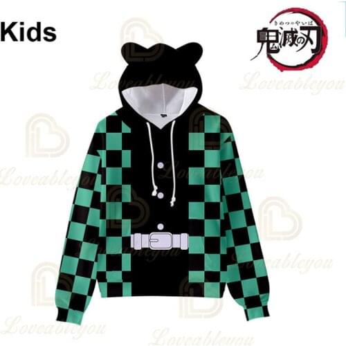 Nezuko Demon Slayer Cartoon Jacket Tops Teen Hoodies Japen Anime Kimetsu no Yaiba 3D Hoodie Men and Women Harajuku Sweatshirt