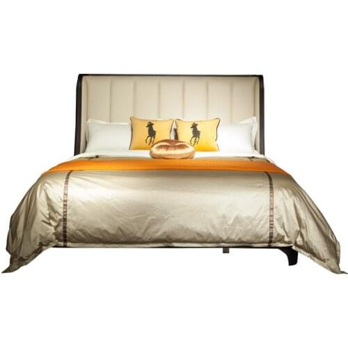 New Chinese style double bed furniture master bedroom high-end solid wood simple modern big bed