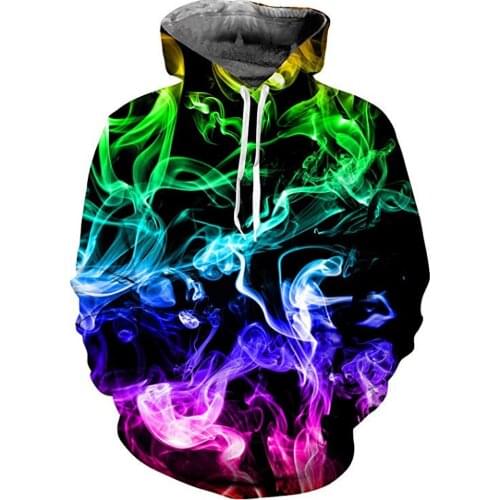 2021 new colorful flame hoodie 3D sweatshirt men and women hooded loose autumn and winter coat street clothing jacket hoodies