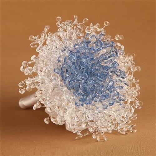 New blue and white crystal wedding bride bridesmaids holding flower Bride Holding Flower for wedding bouquet decoration