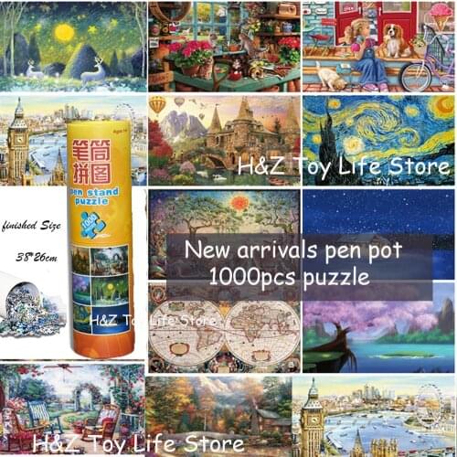 1000 Pieces Jigsaw Puzzles Pen pot landscape Mini Puzzle New arrivals 1000pcs PuzzleToy for Kids/Adults Christmas Gift