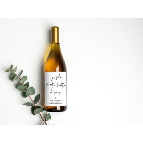 Personalized Text Baby Announcement Wine Bottle Labels, Special Baby Pregnancy Announcement Ideas, Wine Label Stickers
