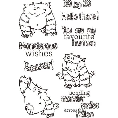 Monster Transparent Clear Stamps for DIY Scrapbooking/Card Making/Kids Christmas Fun Decoration Supplies