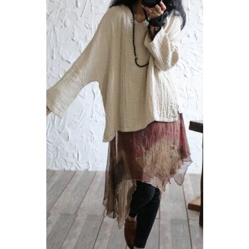 YoYiKamomo 2017 women shirt cotton linen original long sleeve casual joker solid color linen shirt loose big size women shirt