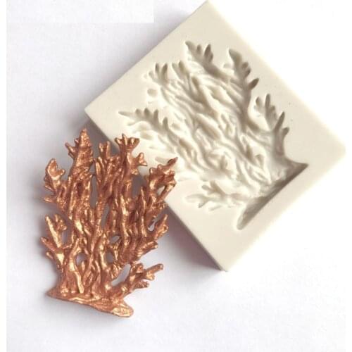 Seaweed Silicone Mold Fondant Mould Tree Branch Sea Coral for Cake Decorating Tools Chocolate Molds