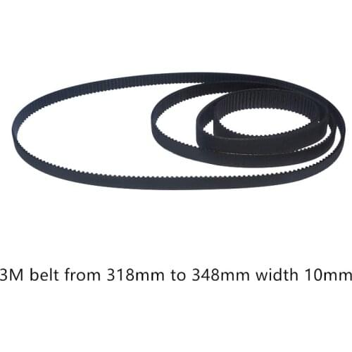 HTD 3M Timing belt length from 318mm to 348mm width 9mm 10mm Rubber HTD3M synchronous 318-3M 348-3M closed-loop