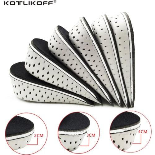 KOTLIKOFF Shoe Insoles 2-4cm Height Increase Insoles Heighten Heel Insert Sports Shoes Pad Cushion Breathable Insole Unisex